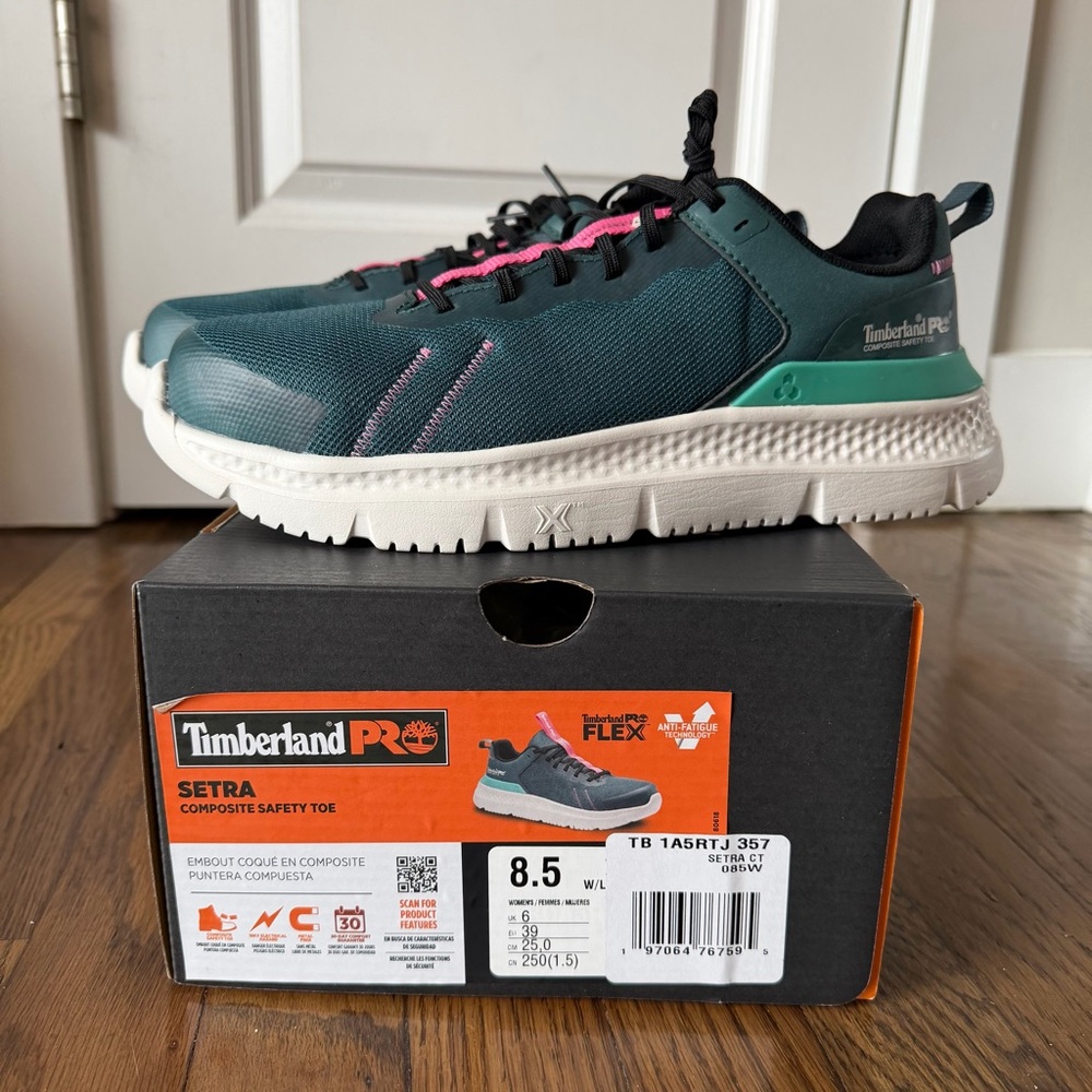 Timberland PRO Setra Teal & Pink Athletic Work Shoes
